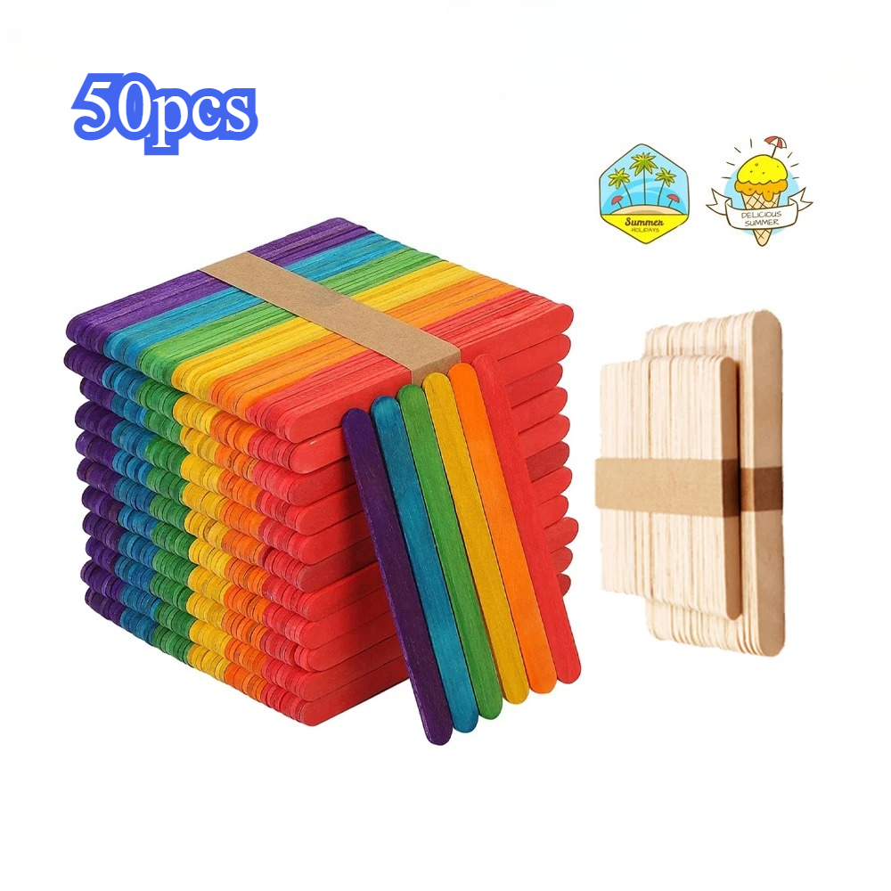 Art Craft With Ice Cream Stick - 50 Stuks Ijs Popsicle Sticks Natuurlijke
