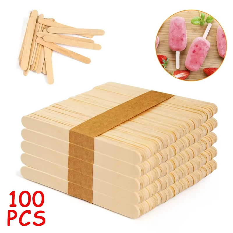 Art Craft With Ice Cream Stick - 100 Stuks Ijs Popsicle Sticks Houten