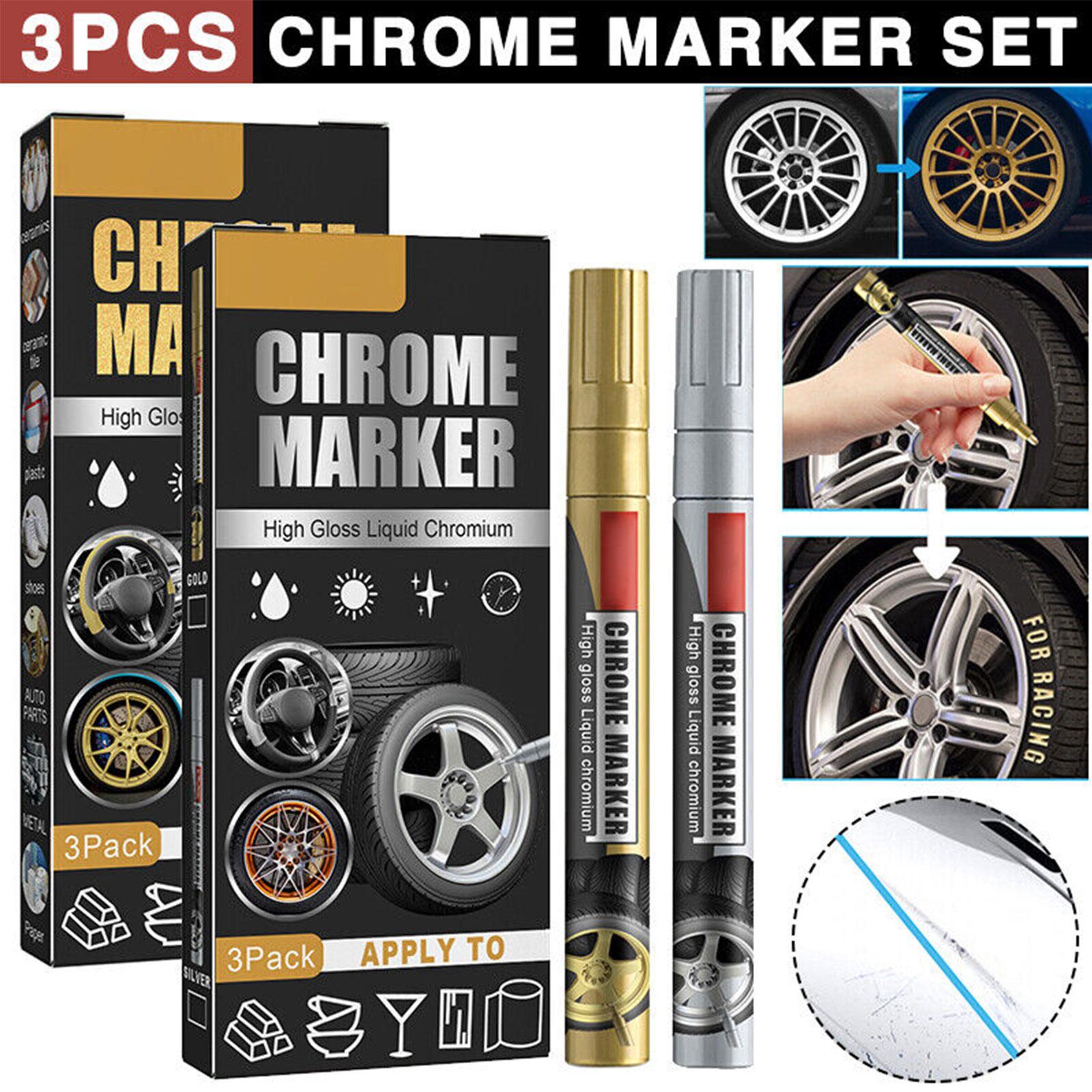 Illustration Marker Set - 3 stks/set Chrome Marker Pen Auto