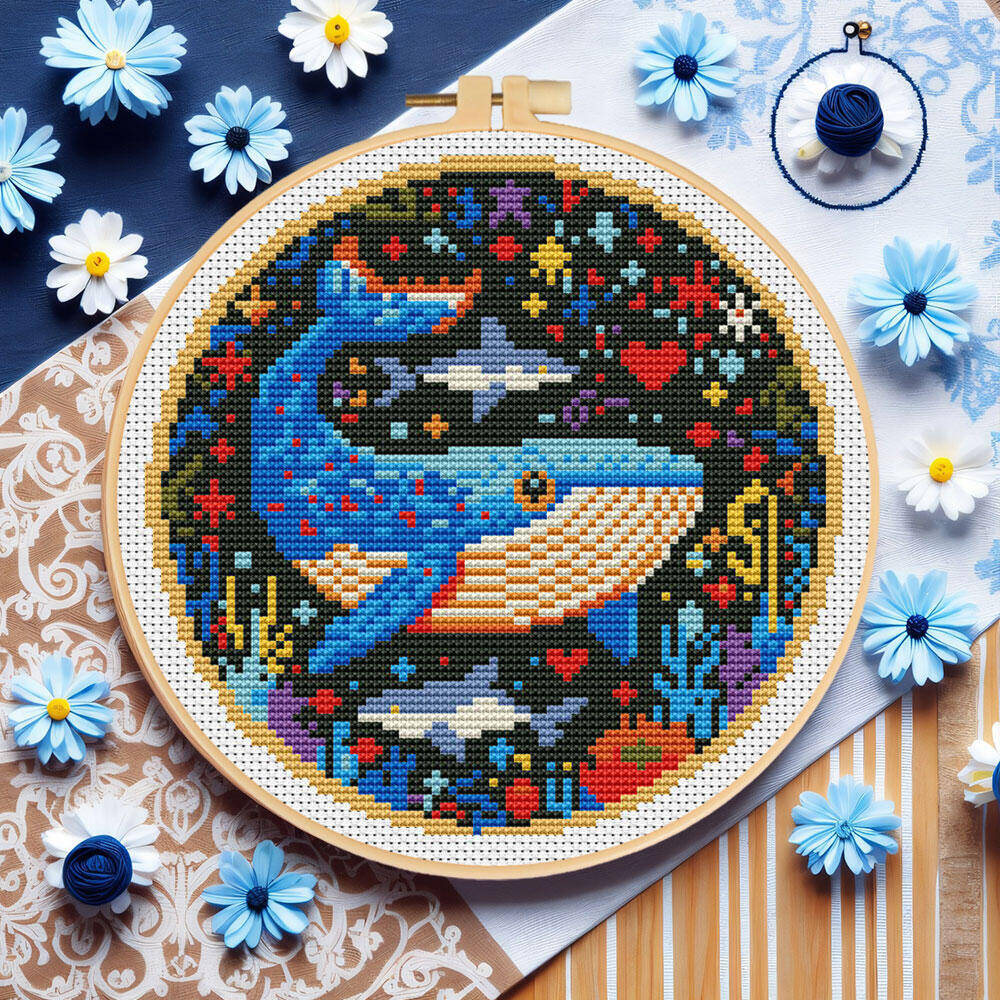Art Craft And Cloth - DIY Kruissteek Walvis Borduren Dierenhoepel Instapniveau