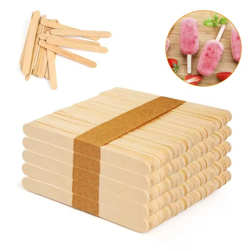 Art Craft With Ice Cream Stick - 100 stuks houten ijslollystokjes, ijslepels, handwerk,