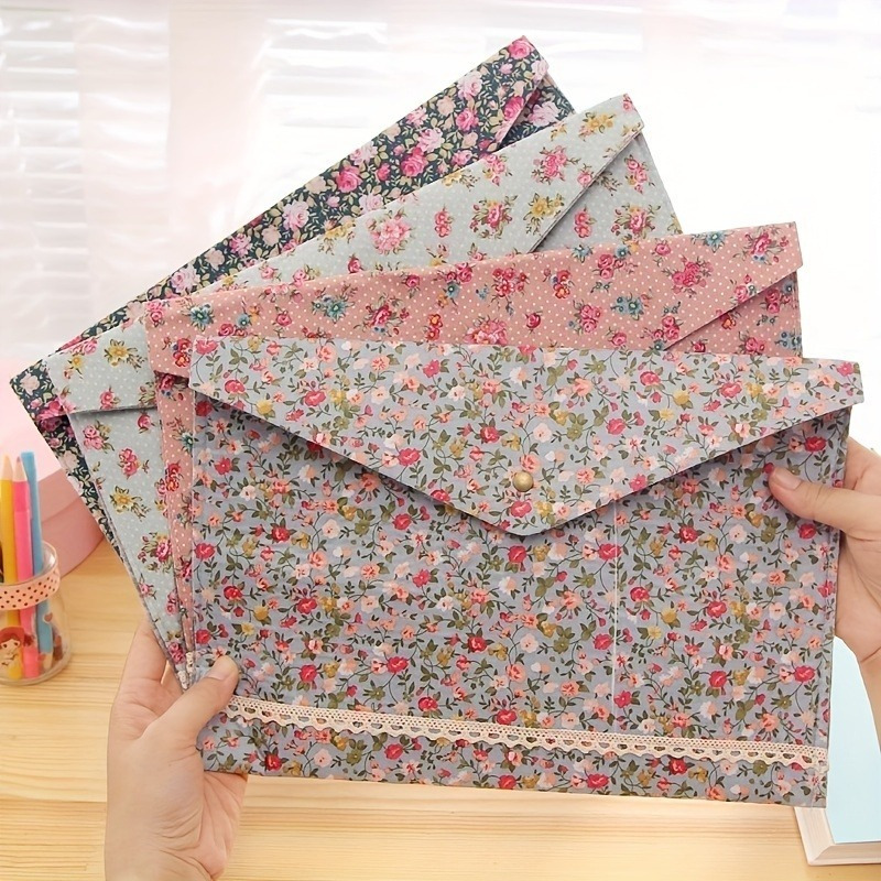 Art Craft Items - 1PC A4 Bestandsmap Elegante Kleine Bloemen