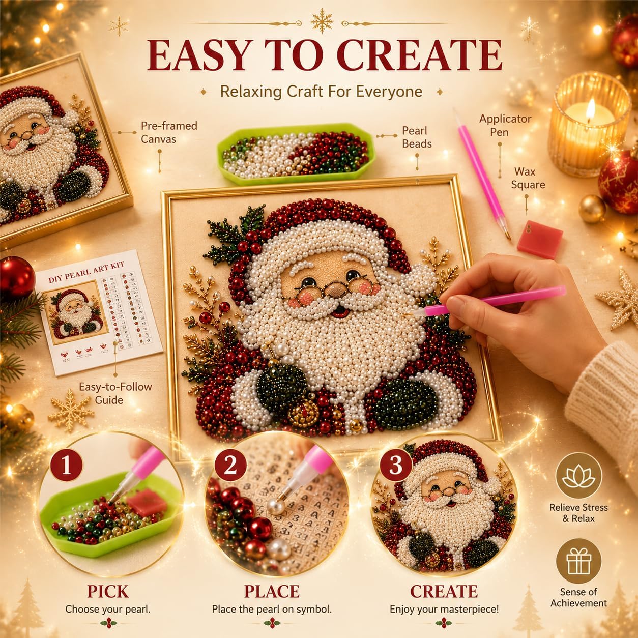 DIY Kerst Parel Diamant Schild - Art Craft For Adults recensie en prijs