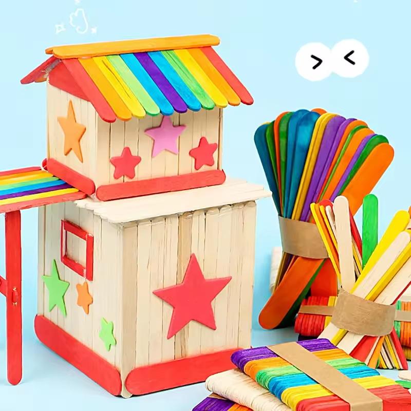 Kleurrijke ijslollystokjes van - Art Craft With Ice Cream Stick recensie en prijs
